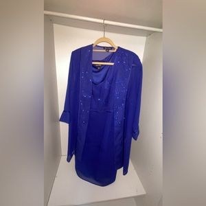 Blue dress with sparkly jacket